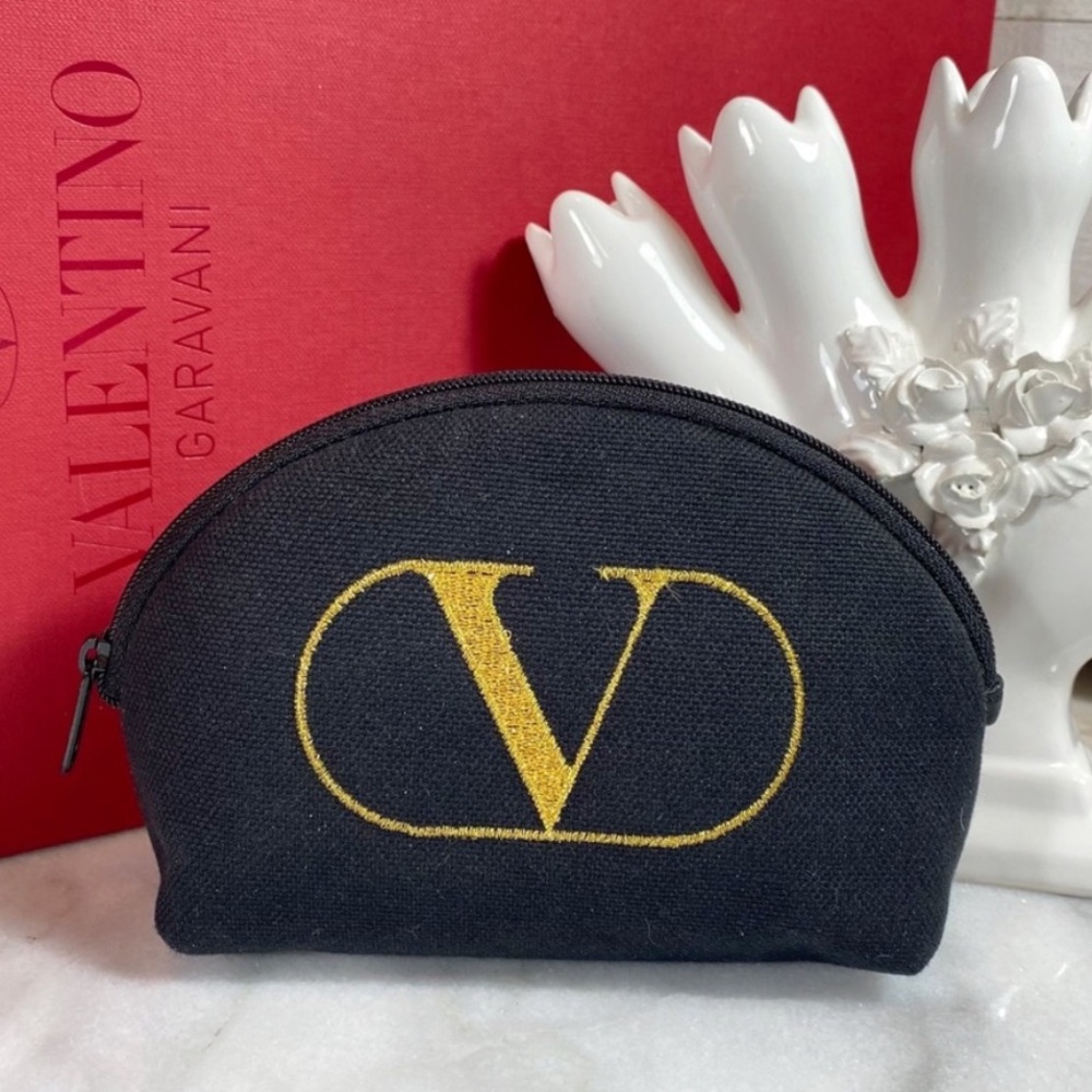 Valentino Garavani Vintage Logo Embroidered Cosmetic Bag